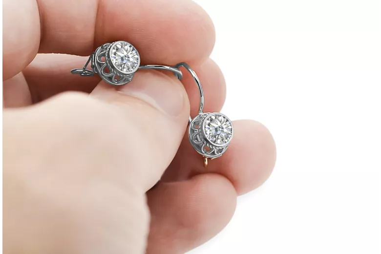 Cercei Vintage Zircon Lira sterlină de argint 925 vec117s